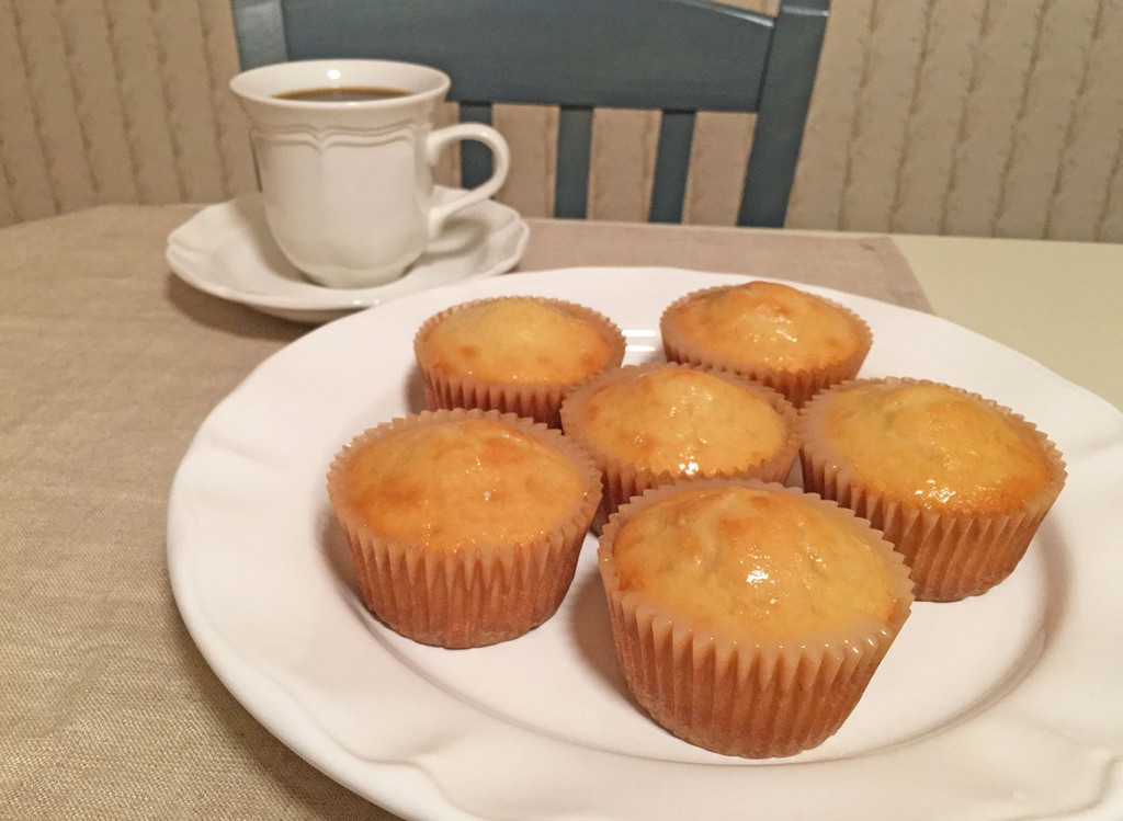 Lemon Muffins on Plate with Coffee