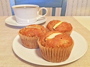 Healthy Apple-Walnut Muffins with Coffee