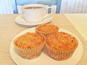 Banana Peanut Butter Oat Muffins and Coffee